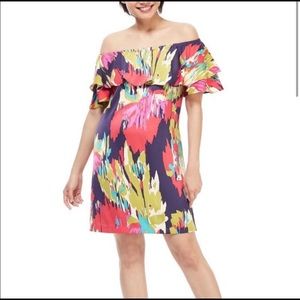 Maggy London Off the shoulder Summer Mutli Colored Dress
